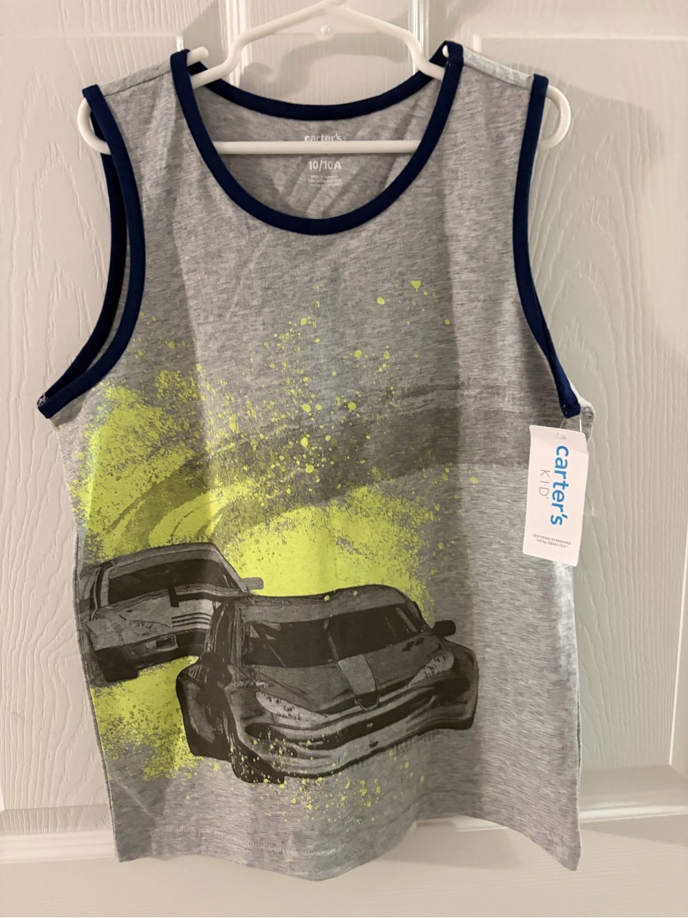 Carter's Grey Tank with Navy Trim